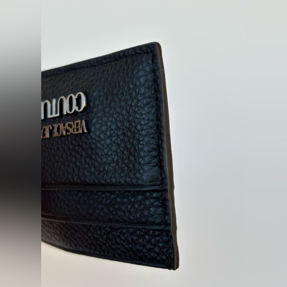 Versace Jeans Couture Logo Black Leather Card Holder - Picture 3 of 7